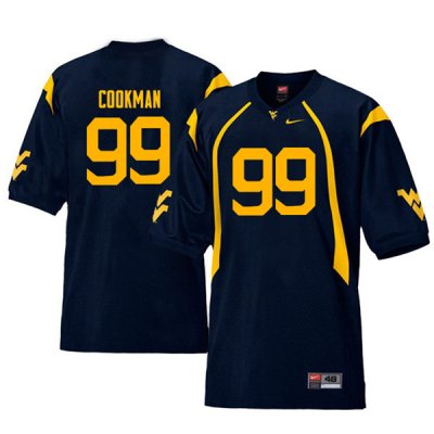 Men's West Virginia Mountaineers NCAA #99 Sam Cookman Navy Authentic Nike Throwback Stitched College Football Jersey UU15G08PN